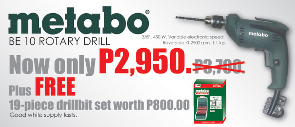 Metabo BE 10 Rotary Drill Promo